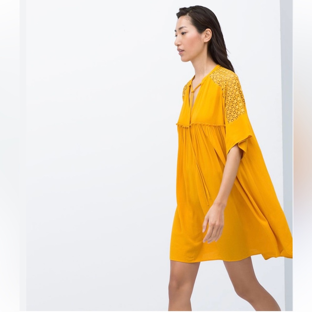 Zara Combined Guipure Dress